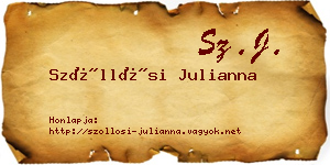 Szőllősi Julianna névjegykártya